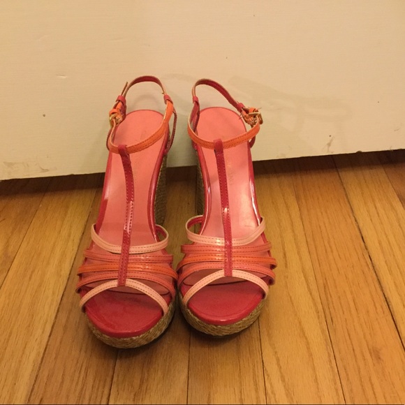 Pink Strappy Wedges - Picture 3 of 4